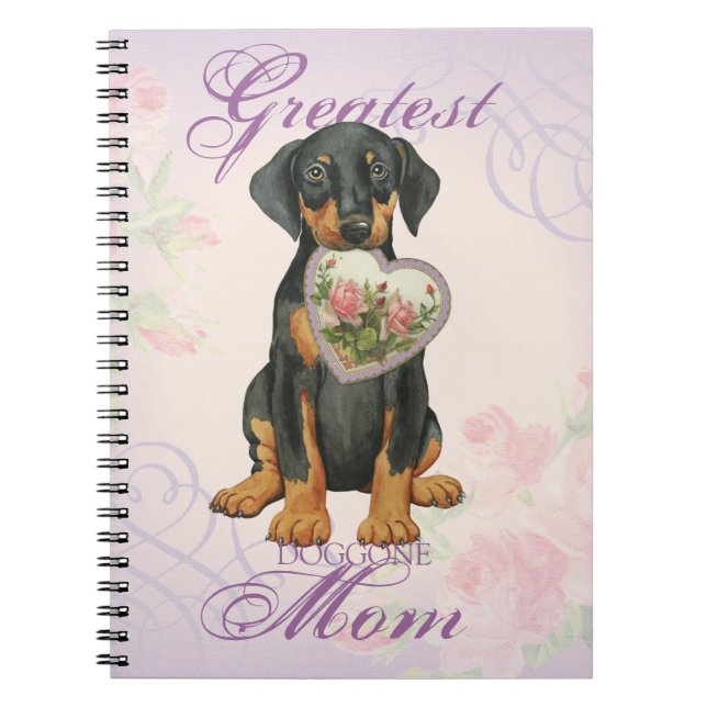 Doberman Pinscher Heart Mum Notebook (Front)