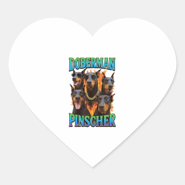Doberman Pinscher  Heart Sticker (Front)