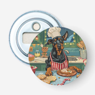Doberman Pinscher Holiday Baking Festive Christmas Bottle Opener