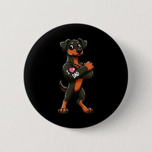 Doberman Pinscher I Love Dad Funny Dog Tattoo _1 6 Cm Round Badge
