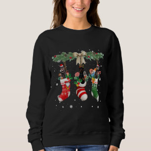 Doberman Pinscher In Christmas Socks Sweatshirt