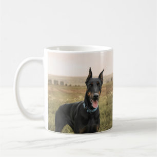 Doberman Pinscher In Field Coffee Mug