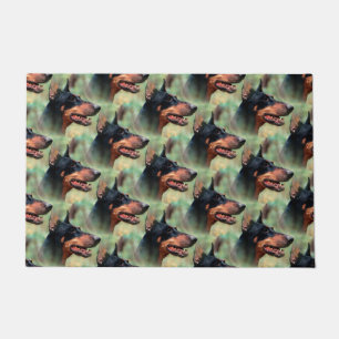 Doberman Pinscher in the Woods Doormat