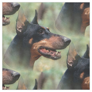 Doberman Pinscher in the Woods Fabric