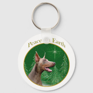 Doberman Pinscher (isabella) Peace Key Ring