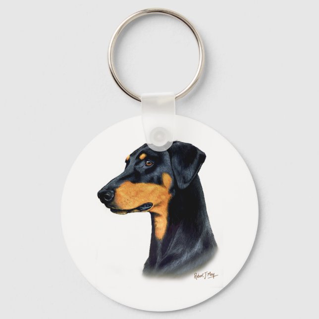 Doberman Pinscher Key Ring (Front)