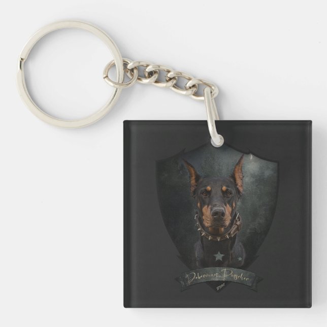 Doberman Pinscher Key Ring (Front)
