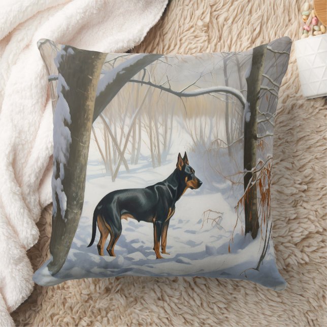 Doberman Pinscher Let It Snow Christmas Cushion (Blanket)