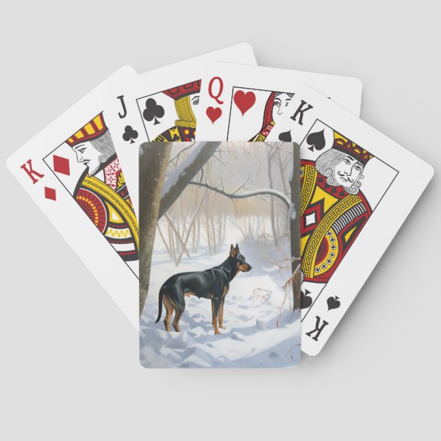 Doberman Pinscher Let It Snow Christmas Playing Cards (Back)