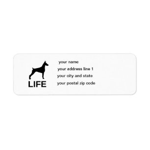 doberman pinscher life silo return address label