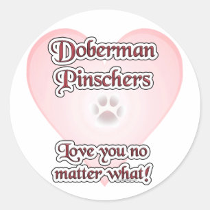 Doberman Pinscher Love, Love Doberman, Love dobie Classic Round Sticker
