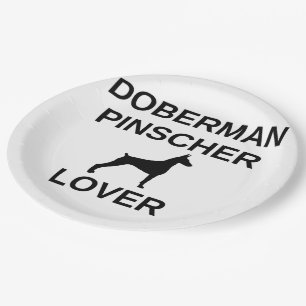 doberman pinscher lover paper plate