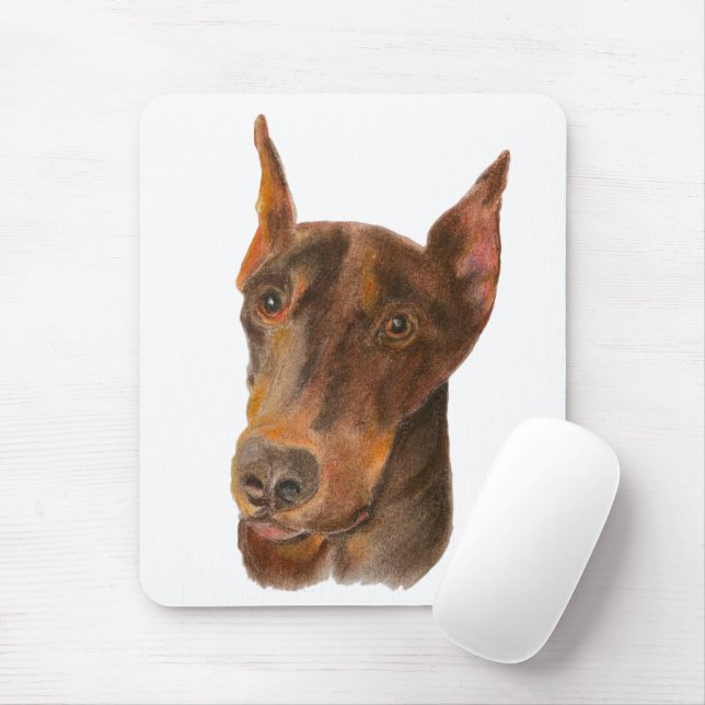 Doberman Pinscher Mouse Pad (With Mouse)