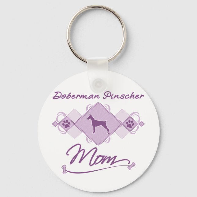 Doberman Pinscher Mum Key Ring (Front)