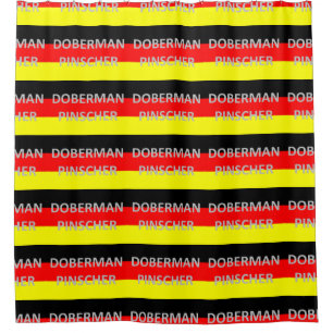 doberman pinscher name on germany-flag shower curtain