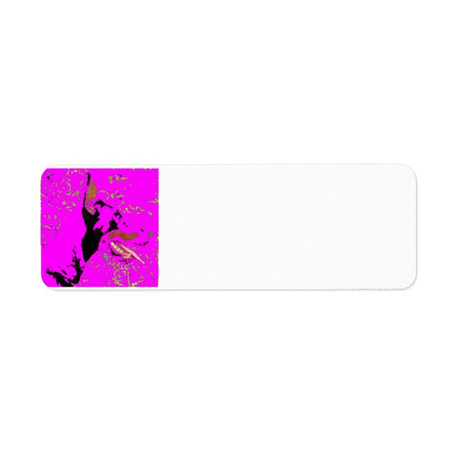 doberman pinscher odd art return address label (Front)