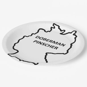 doberman pinscher origin outline paper plate