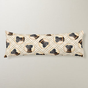 Doberman Pinscher Painting Dobie Uncropped Dog Art Body Cushion