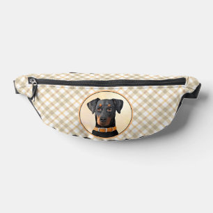 Doberman Pinscher Painting Dobie Uncropped Dog Art Bum Bags