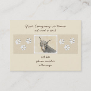 Doberman Pinscher Painting - Original Dog Art Business Card