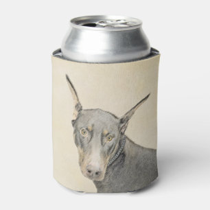 Doberman Pinscher Painting - Original Dog Art Can Cooler