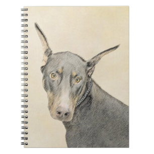 Doberman Pinscher Painting - Original Dog Art Notebook