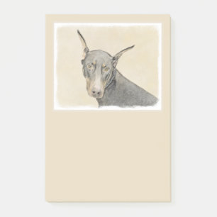 Doberman Pinscher Painting - Original Dog Art Post-it Notes