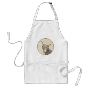 Doberman Pinscher Painting - Original Dog Art Standard Apron