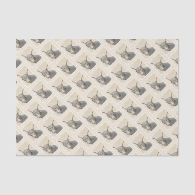 Doberman Pinscher Painting - Original Dog Art Tissue Paper (Front)