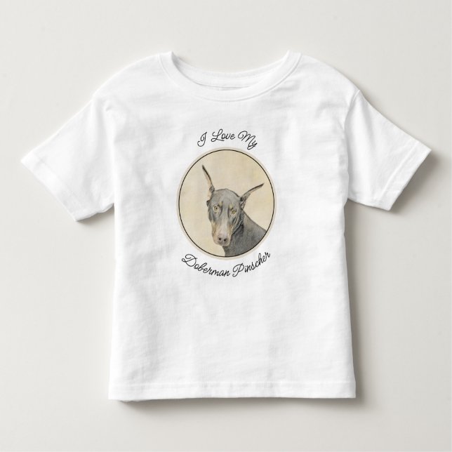 Doberman Pinscher Painting - Original Dog Art Toddler T-Shirt (Front)