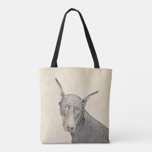 Doberman Pinscher Painting - Original Dog Art Tote Bag