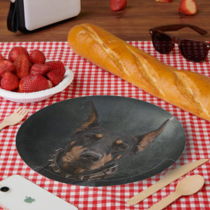 Doberman Pinscher Paper Plate