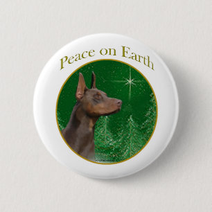 Doberman Pinscher Peace 6 Cm Round Badge