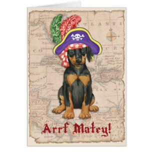 Doberman Pinscher Pirate Card