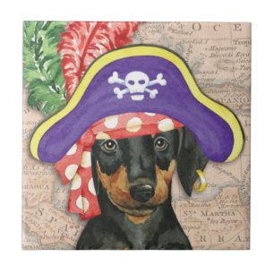 Doberman Pinscher Pirate Ceramic Tile