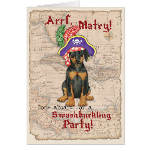 Doberman Pinscher Pirate Invitation