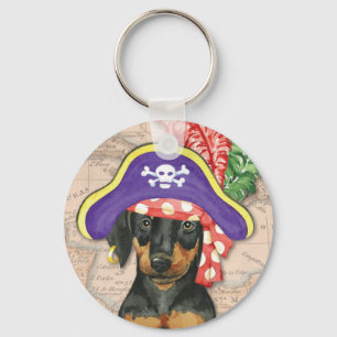 Doberman Pinscher Pirate Key Ring
