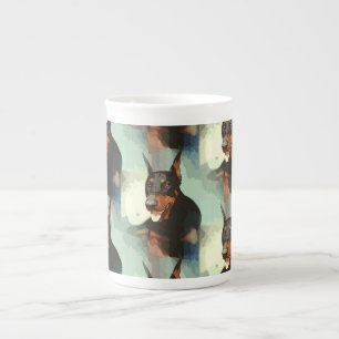 Doberman Pinscher Portrait Bone China Mug