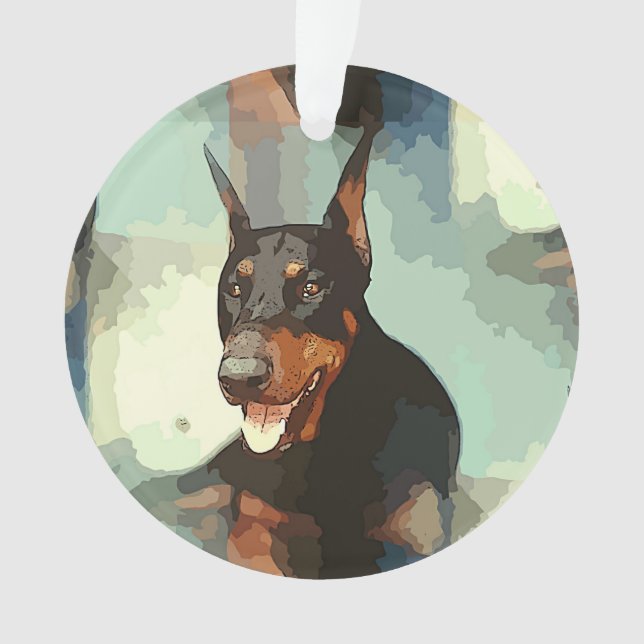 Doberman Pinscher Portrait Ornament (Front)
