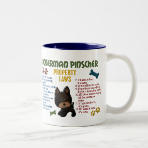 Doberman Pinscher Property Laws 4 Two-Tone Coffee Mug