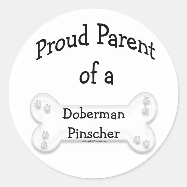 Doberman Pinscher Proud Parent Sticker (Front)