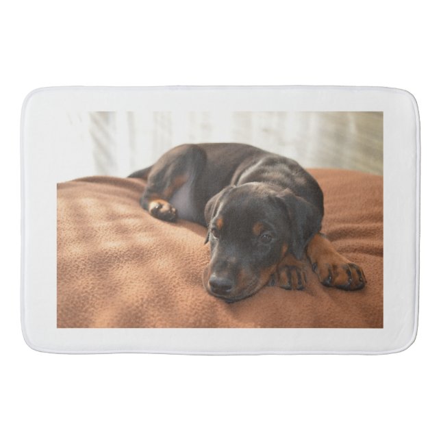 doberman-pinscher-puppy bath mat (Front)