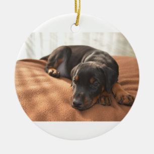 doberman-pinscher-puppy ceramic tree decoration