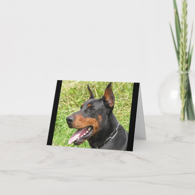 Doberman Pinscher Puppy Dog Blank Note Card (Front)