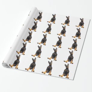 Doberman Pinscher Puppy Sitting Wrapping Paper