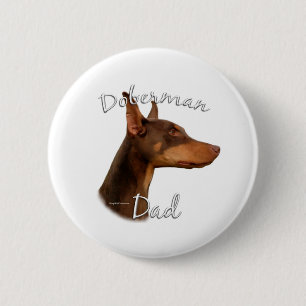Doberman Pinscher (red) Dad 2 6 Cm Round Badge