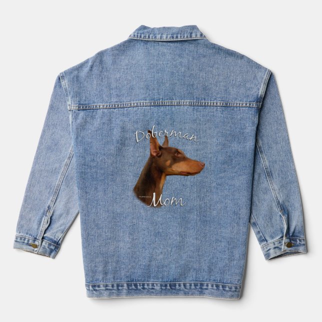 Doberman Pinscher (red) Mum 2 Denim Jacket (Back)