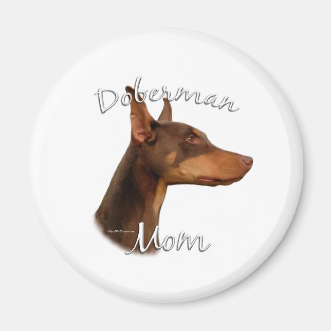 Doberman Pinscher (red) Mum 2 Magnet (Front)