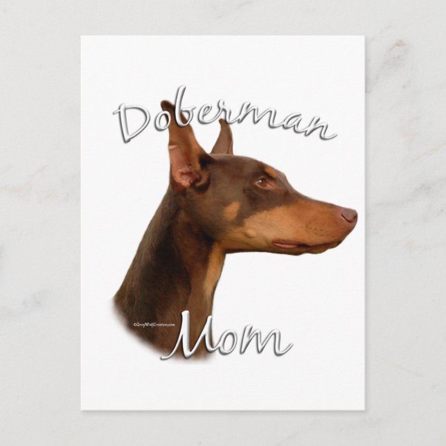 Doberman Pinscher (red) Mum 2 Postcard (Front)