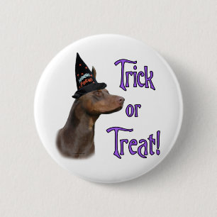 Doberman Pinscher (red) Trick 6 Cm Round Badge